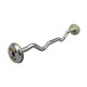 Troy 20 lb Gray Cast Iron Fixed Barbell w/ Chrome End Caps and EZ Curl Bar