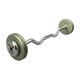 Troy 60 lb Gray Cast Iron Fixed Barbell w/ EZ Curl Bar and Chrome End Caps
