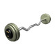 Troy 70 lb Gray Free Weight Fixed Barbell w/ EZ Curl Bar and Rubber End Caps