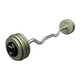 Troy 90 lb Gray Cast Iron Fixed Barbell w/ EZ Curl Bar and Rubber End Caps