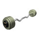 Troy 110 lb Gray Cast Iron Fixed Barbell w/ Black End Caps and EZ Curl Bar