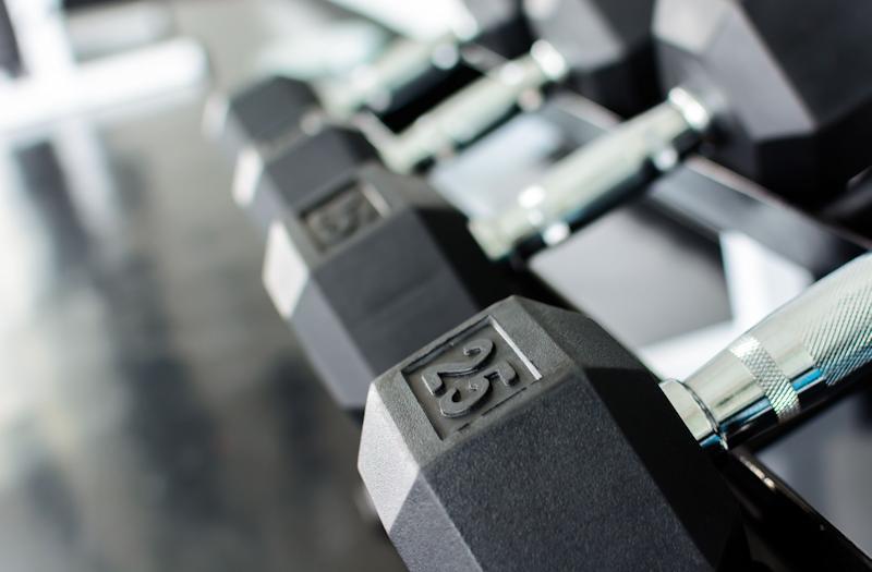 Commercial Dumbbells in Gym