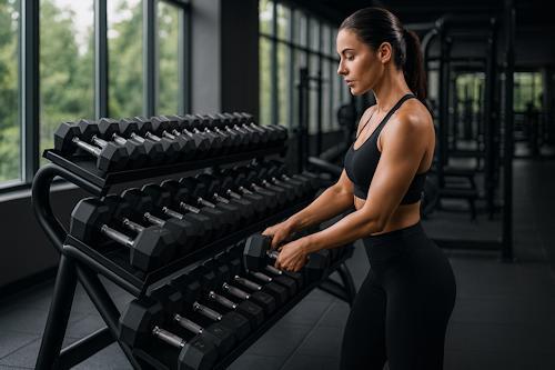 Gym Storage Rack in Commercial Fitness Center