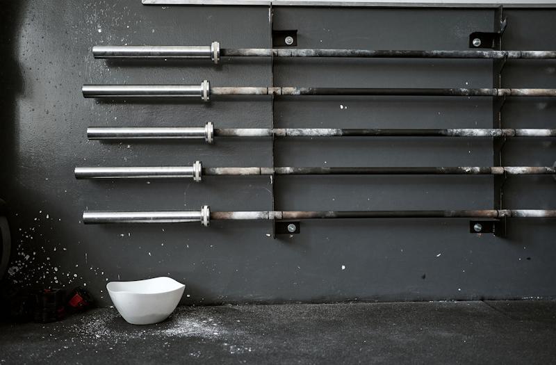 Gym Weight Bars in Commercial Fitness Center
