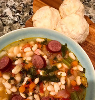 White Bean Soup with Antelope Sausage 