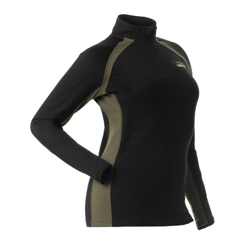 DSG Women's D-Tech Base Layer Shirt - Black/Olive - My Cooling Store