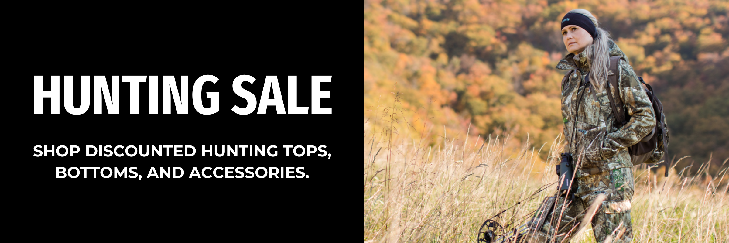 Shop Discounted Hunting Tops, Bottoms, and Accessories.