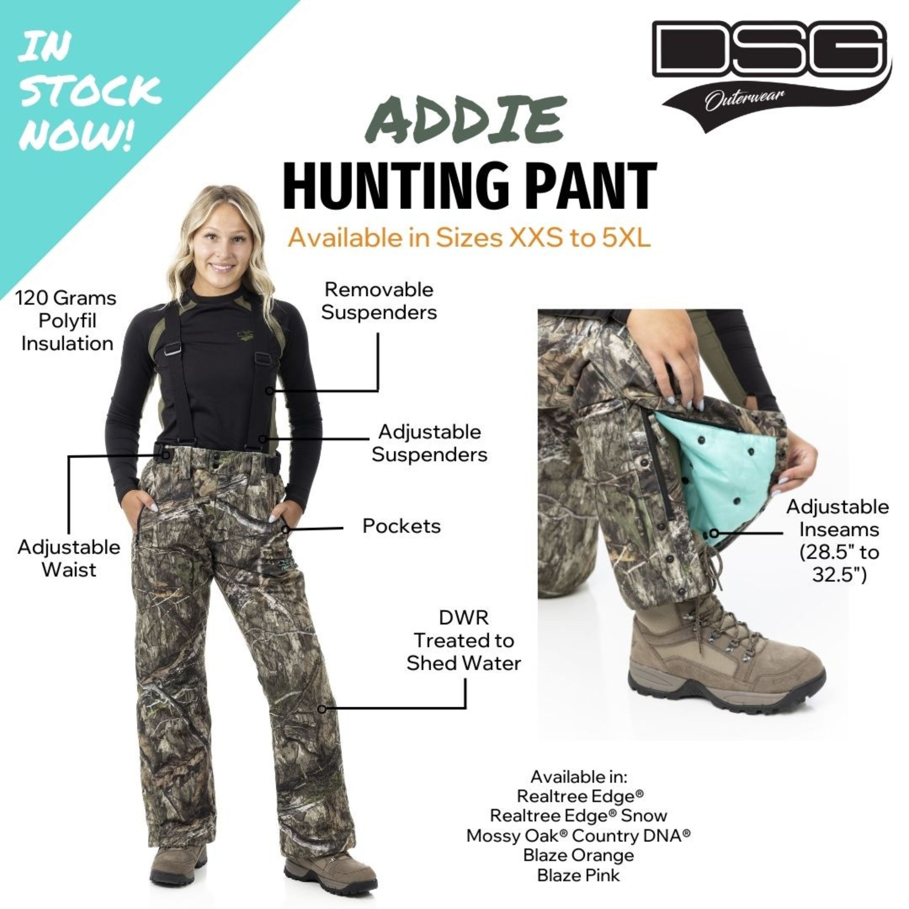 DSG Outerwear Addie Hunting Pant - Realtree Edge - S