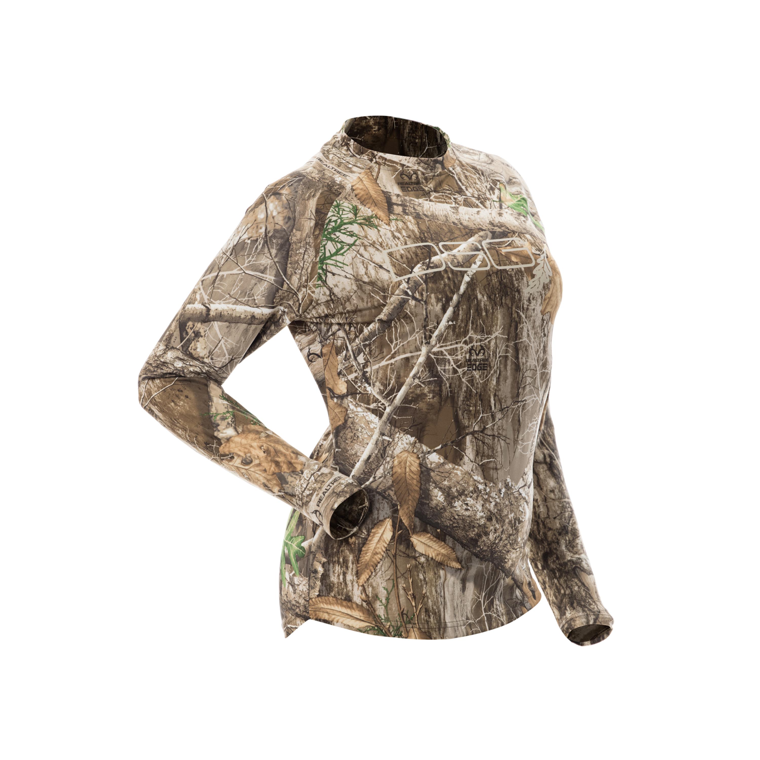 DSG Outerwear Women's Long-Sleeve Camo Tech Hunting Shirt, Small, Realtree Timber