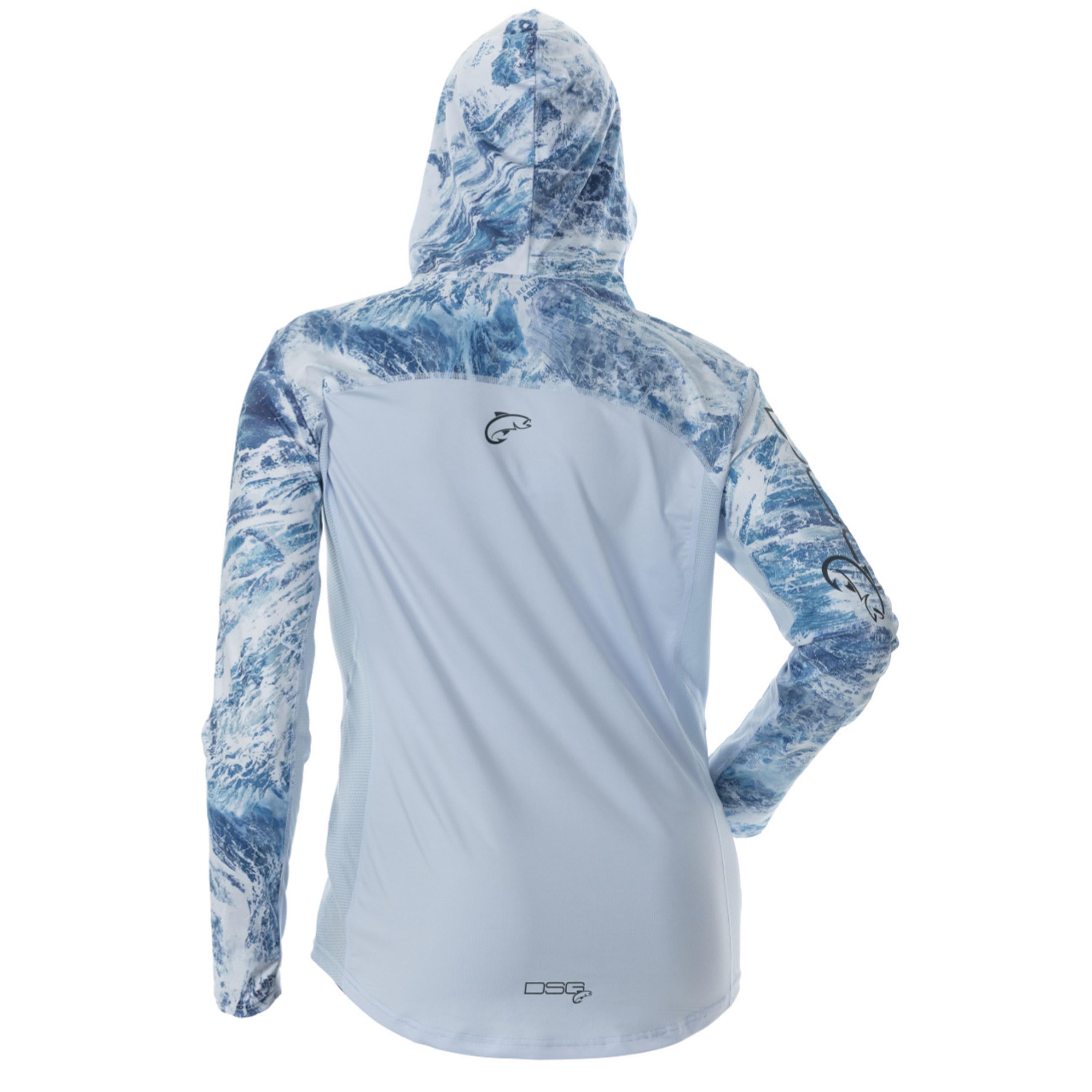 DSG Outerwear Women's Chloe Hooded Sun Shirt, XL, Glacier/realtree Aspect Sky