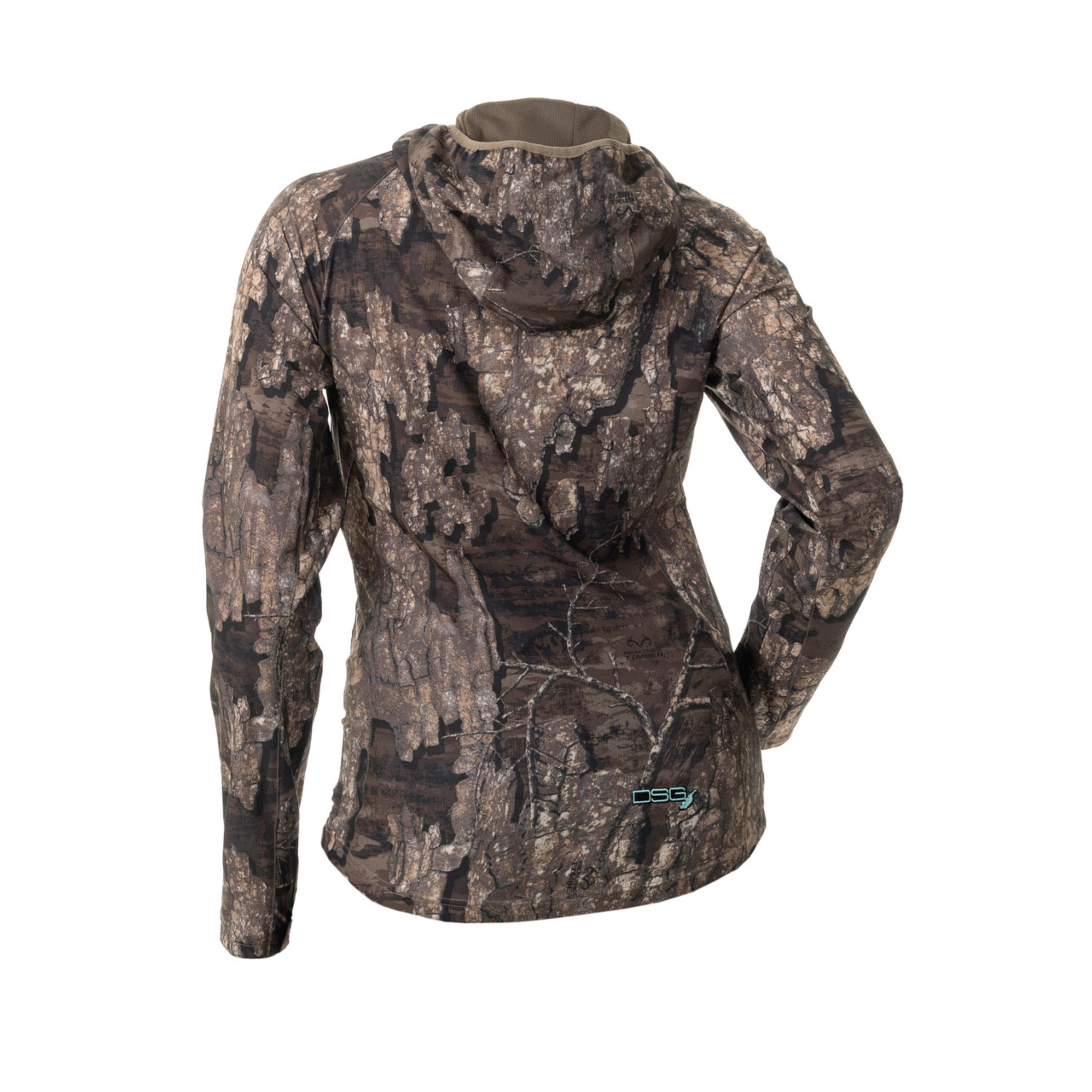 DSG Outerwear Women's Long-Sleeve Camo Tech Hunting Shirt, Small, Realtree Timber