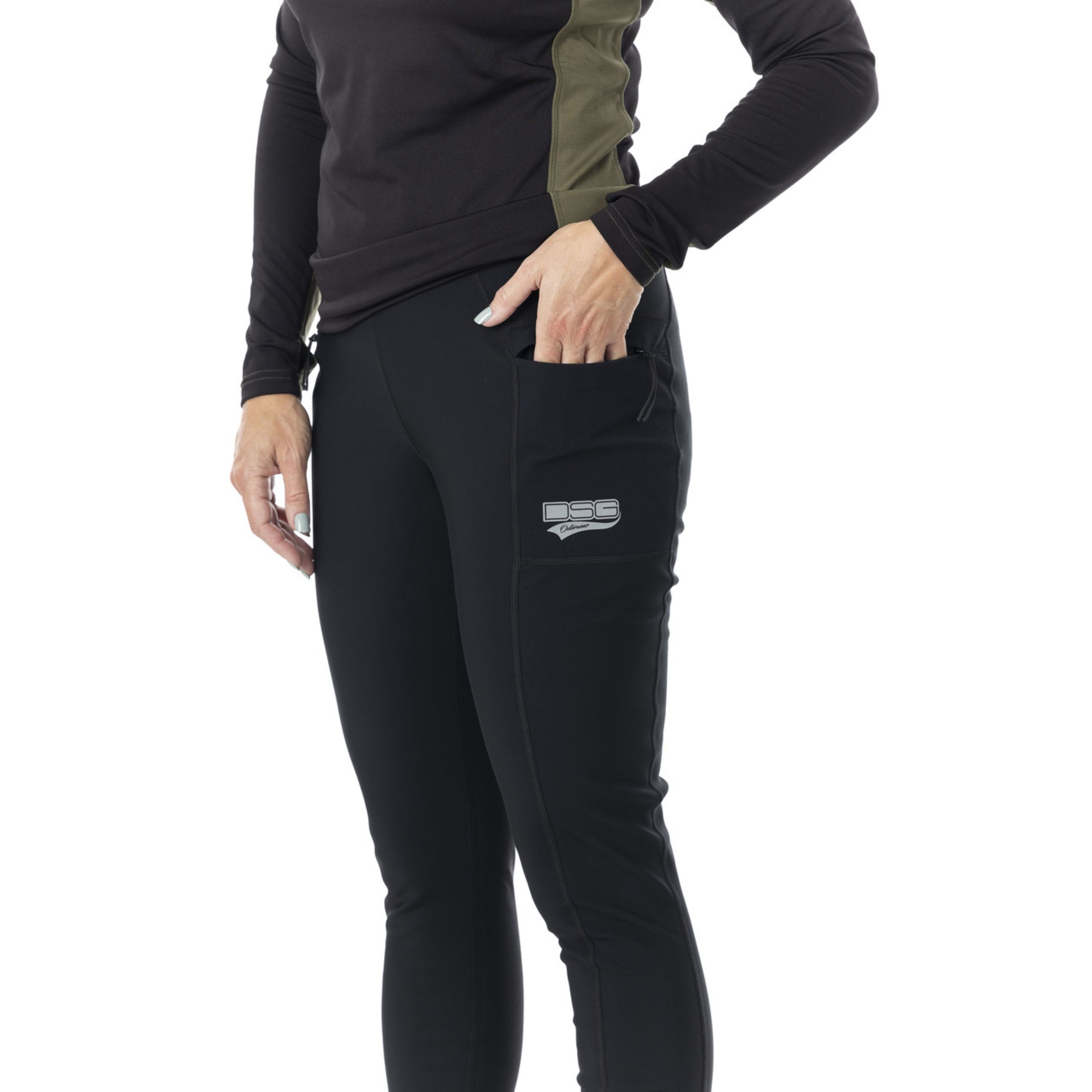 NWT DSG Women's Cold Weather Compression Tights Activewear XS Black $40  F233