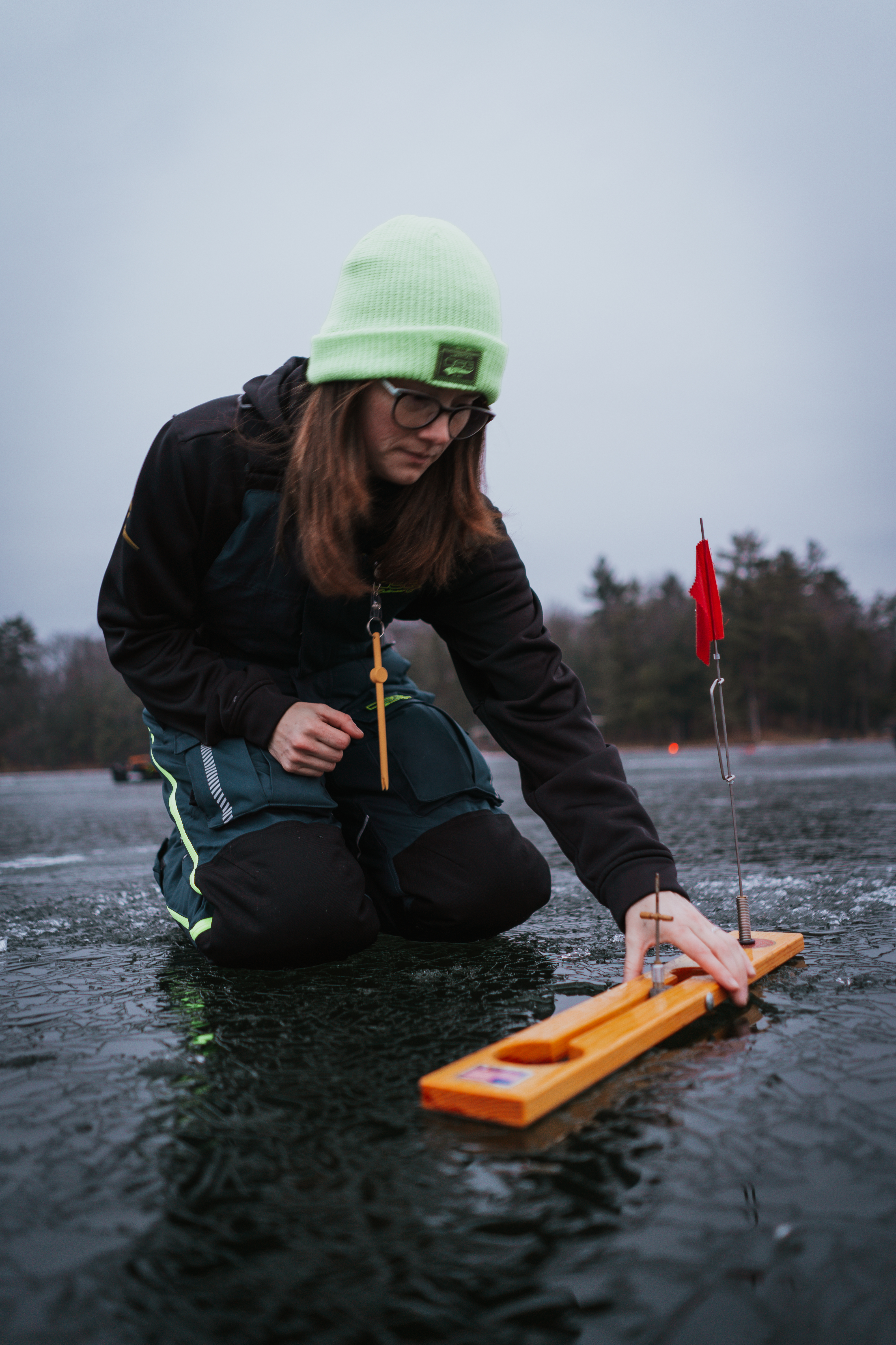 Ice Fishing Tip Up Flag' Duffle Bag