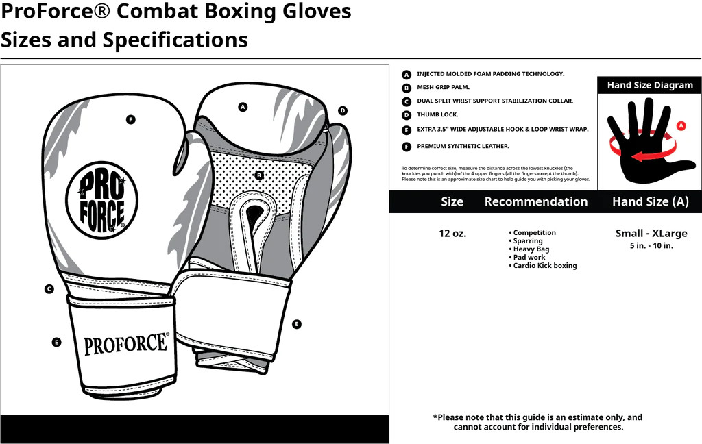 ProForce® Combat Boxing Training Glove 12