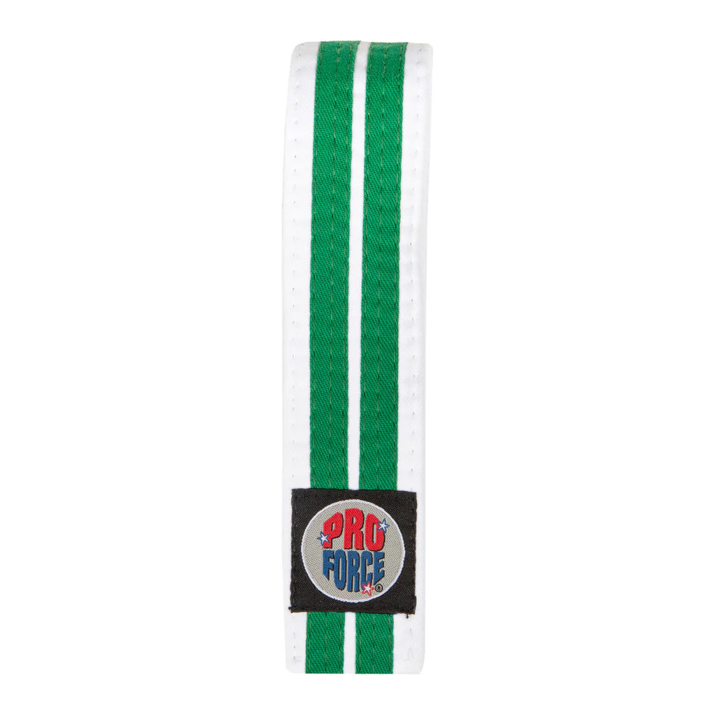 ProForce® 1.75'' Single Wrap 2 Stripe White Karate Belt