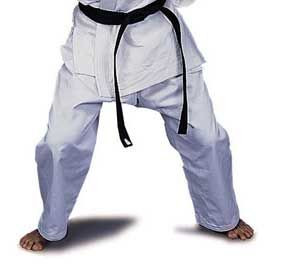 WHITE SINGE WEAVE JUDO PANTS