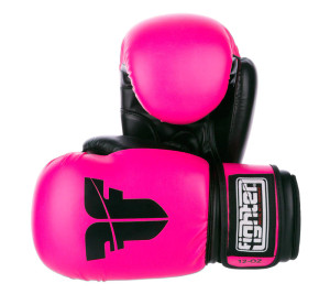 Fighter Synthetic Leather PU basic Boxing Gloves, Neon Pink/Black 1376APUFP