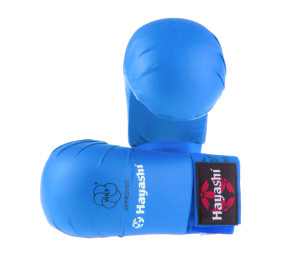 Hayashi WKF Open-Hand Karate Fist Protection Gloves - Blue, 237-4