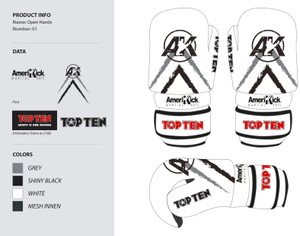 Amerikick Top Ten Open Gloves model 2022-2023, 21656-622