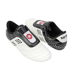 TopTen BUDO Laceless Black & White Lightweight Vented Martial Arts Shoes, 543-9