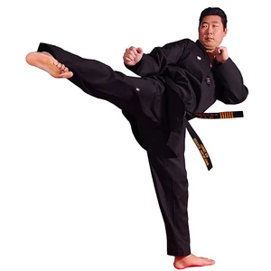 DELUXE RIBBED ALL BLACK TKD UNIFORM