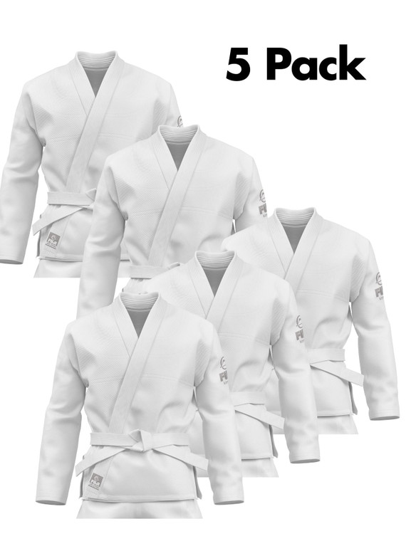 Starter BJJ Adult Gi Bundle White (5 Pack)