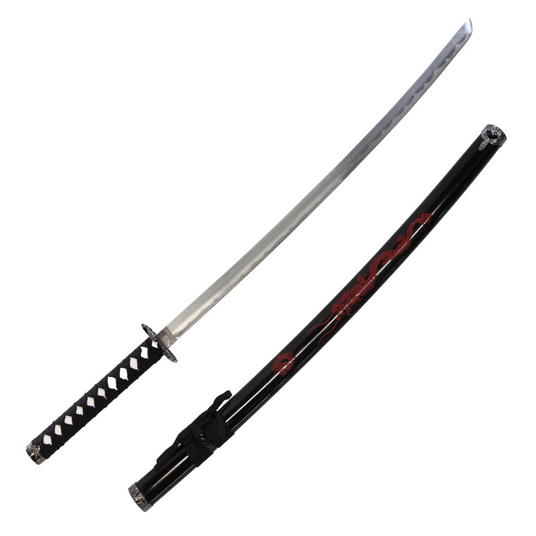 Black Sword w/ Red Dragon Samurai Sword 40"