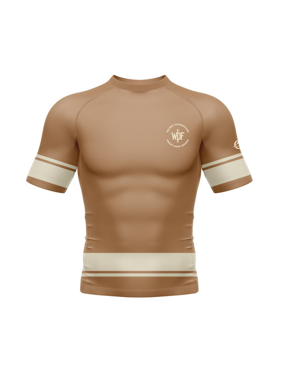 We Defy Jersey Short Sleeve Rashguard Tan