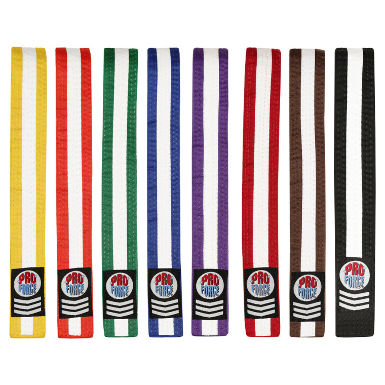 ProForce® III 1.75" Double Wrap White Stripe Karate Belt