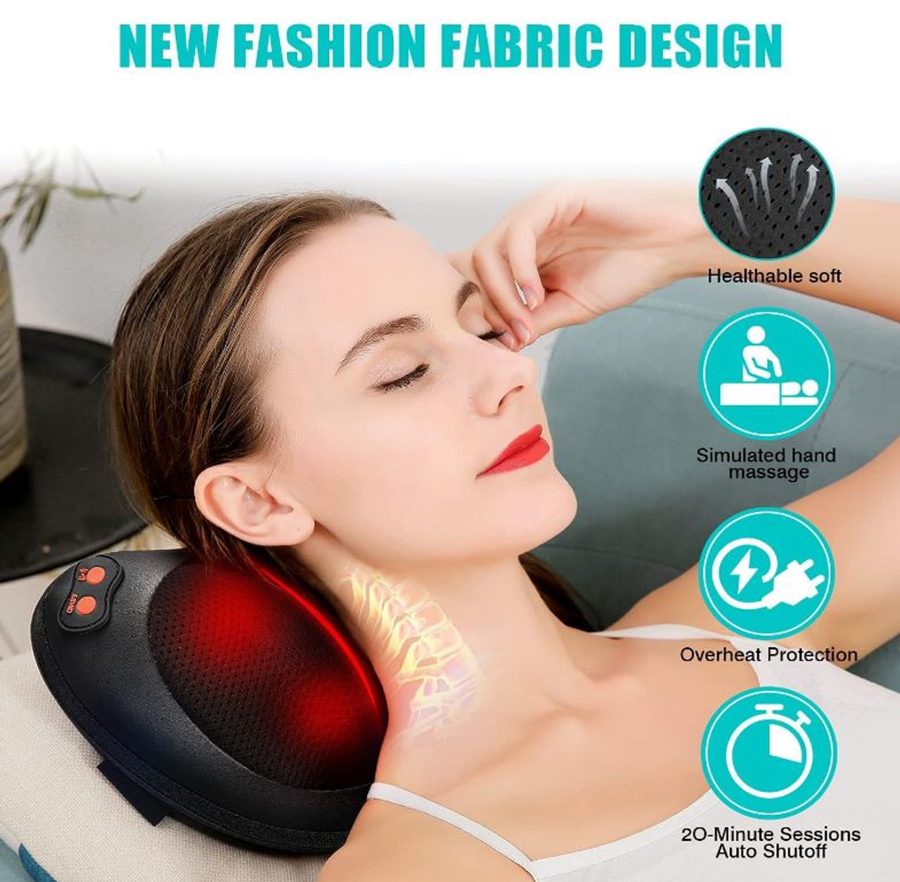 Electric Neck Massage Bad Pillow Kneading shiatsu Massager