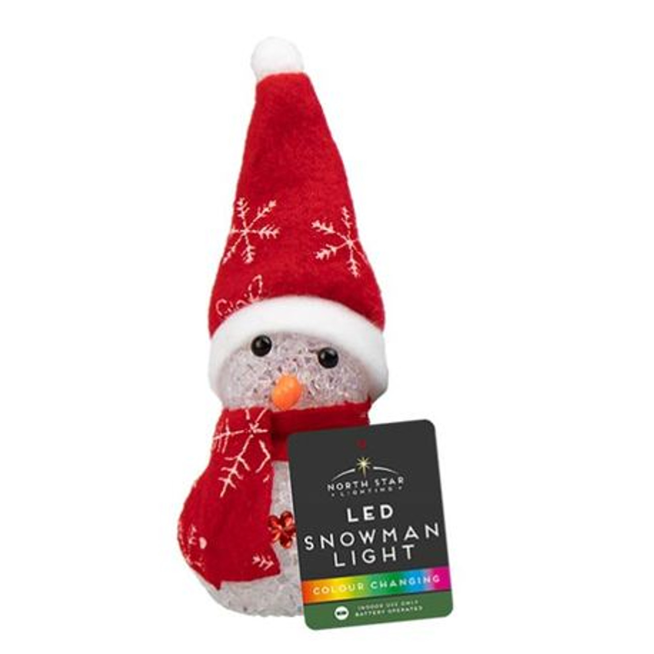 IJT Colour Changing LED Snowman with Colourful Hat & Scarf - IJT 