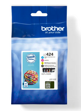 Brother Multipack Black, Cyan, Magenta, Yellow Ink Cartridges LC424VAL