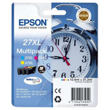 Epson T2715 C13T27154012 Genuine Multipack, Cyan, Magenta, Yellow Ink Cartridge