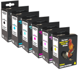 IJT Recycled Epson T24XL High Capacity 6 Ink Cartridge Multipack Black, Cyan, Magenta, Yellow, Light Cyan, Light Magenta - Elephant