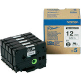 Brother HGE-231V5 Black on White Label Tape Cassette