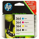 HP NO: 364 SD534EE Genuine Multipack, Black, Cyan, Magenta, Yellow Ink Cartridge