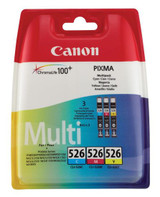 Canon CLI-526CMY 4541B006AA Genuine Multipack, Cyan, Magenta, Yellow Ink Cartridge