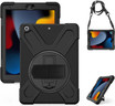 Gerutek Shockproof Rugged Case with Kickstand Hand Strap & Shoulder Strap for Apple iPad 9th/8th/7th 10.2"