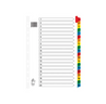 Index Dividers 1-20 A4 White with Multi Colour Tabs