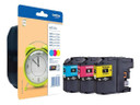 Brother LC125XLRBWBP Genuine Multipack, Cyan, Magenta, Yellow Ink Cartridge