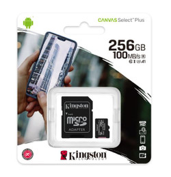 Kingston Canvas Select Plus 256GB Micro SDXC UHS-I Class 10 Memory Card
