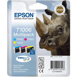 Epson T1006 C13T10064010 Genuine Multipack, Cyan, Magenta, Yellow Ink Cartridge