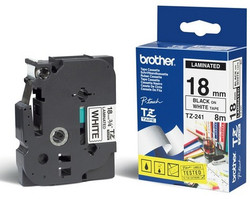 Brother TZE-241 Black on White Label Tape Cassette