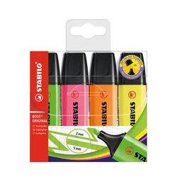 STABILO BOSS Original Highlighters Assorted Pk 4
