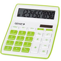 Genie 840G 10 Digit  Desktop Calculator Green