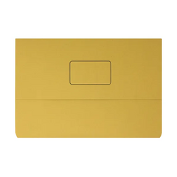 Document Wallet Half Flap 250gsm Yellow Pk 50