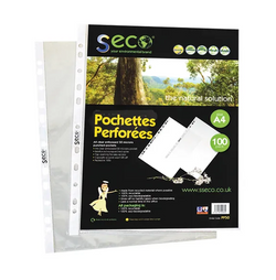 Seco Eco Superior A4 Punched Pocket Clear
