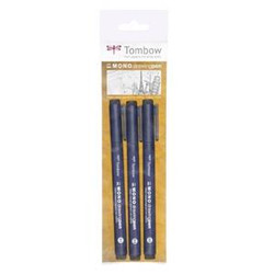Tombow Fineliner Mono Drawing Pens Black Assorted Sizes