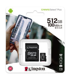 Kingston Canvas Select Plus 512GB Micro SDXC UHS-I Class 10 Memory Card