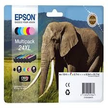 Epson T2438 C13T24384510 Genuine Multipack, Black, Light Cyan, Cyan, Light Magenta, Magenta, Yellow Ink Cartridge